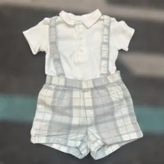 H&M サスペンダー付きショートパンツセット 9M
