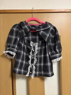 ZOZO チェック柄半袖シャツ ブラック・ホワイトのサムネイル