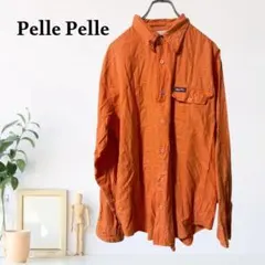 zA87【L】ペレペレ(Pelle Pelle) シャツ チェック柄 ポケット付のサムネイル