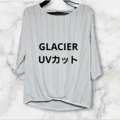 GLACIER ストライプ柄 五分袖ブラウス UVカット クールタッチ S