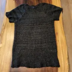 g.u. ブラック 半袖ニット M