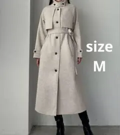 Louere 2wayステンカラーロングコート アイボリー　Mサイズ