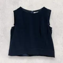 ビアッジョブルー ノースリーブブラウス M ネイビー 無地