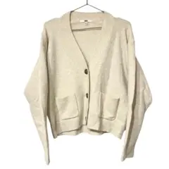 ユニクロ (S) ショートカーディガン スフレヤーン ウール混 469428