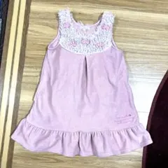 3can4on 可愛いふわふわ　リボン　ワンピース　120cm