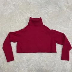 ZARA ピンクタートルネック クロップドセーター
