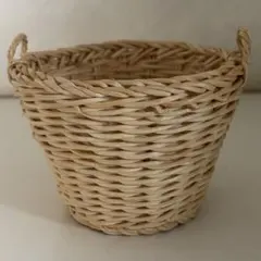自然素材　持ち手付き藤バスケット　ミニサイズ　ラタンカゴ　小物入れ　鉢カバー