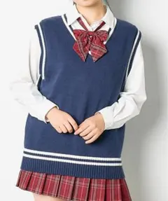 ラインスクールニットベスト　WEGO