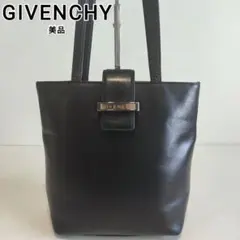 ✨レア✨　ジバンシー アイコンロゴ レザー ハンドバッグ ミニトートバッグ 黒