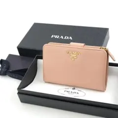 ✨未使用展示品・箱保証書付✨　PRADA ミニ財布　サフィアーノ L字ファスナー