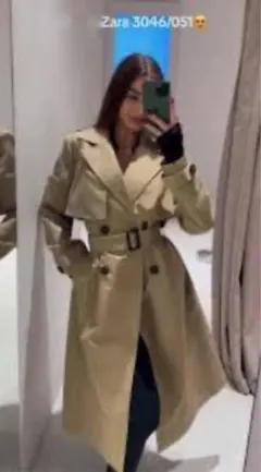 Zara ベージュ トレンチコート 3046/051