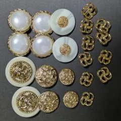 ボタン まとめ売り ゴールド ホワイト パール アンティーク レトロ