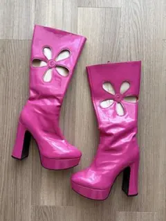 Ok Esperanza x office Kiko ロングブーツ ピンク LLのサムネイル