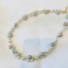 パールとビーズのチョーカー　　ジルコニア　入学式　卒業式　セレモニー