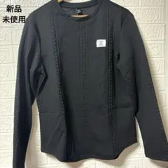 新品！ブラック クルーネック トレーナー、長袖、トップス、メンズ