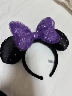 ディズニー カチューシャ ミニー ハロウィン 紫 パープル