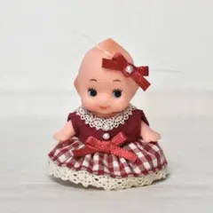 ドール服　ギンガム　赤　2603