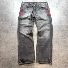 00s【archive】Y2Kデニムパンツ/シンチ/グランジ◎ジップ/スタッズ◎