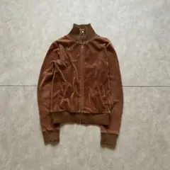 grunge velour track jacket y2k brown