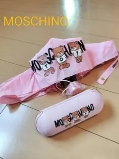 美品 MOSCHINO モスキーノ ベア クマ ハート 晴雨兼用折りたたみ傘