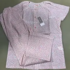 レディース　パジャマ　上下セット　M 綿100% 前開き　花柄　半袖