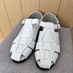 【極美品】BONLECILL フェイクレザー グルカサンダル 白 M