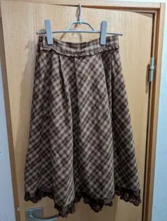 タータンチェック ひざ丈スカート