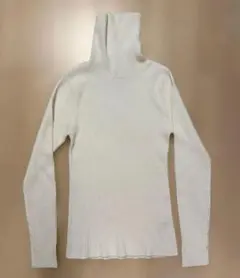 LOWRYS FARM アイボリー　リブ編み　ハイネックセーター