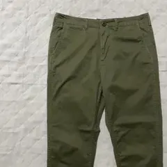 ●ビームス●ストレッチパンツ グリーン系 M 日本製 スラックス オリーブ系