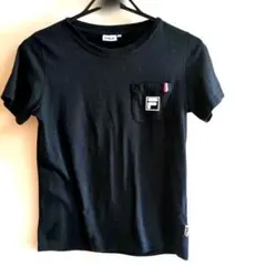 FILA ブラック Tシャツ Lサイズ ポケット付き