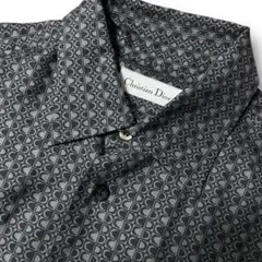 美品!希少 Christian Dior シルク100％ CDロゴ 総柄 シャツ