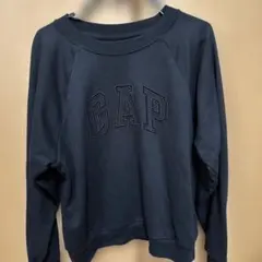 GAP 黒 ロゴ刺繍 スウェット