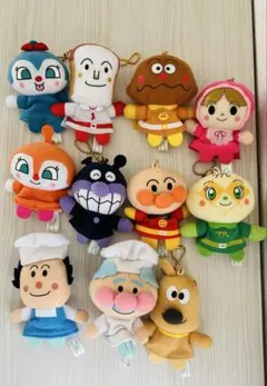 【美品】アンパンマン ふわふわ指人形 マスコット 11体セット