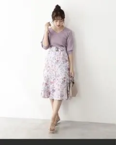 PBD フラワープリントマーメイドスカート