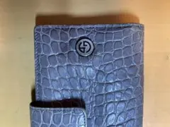 GIORGIO ARMANI クロコ型押し 長財布 グレー