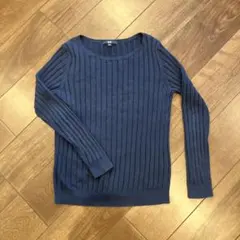UNIQLO リブ編み 長袖セーター XL ネイビー