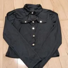 SHEIN ブラック 襟付き ボタン留め