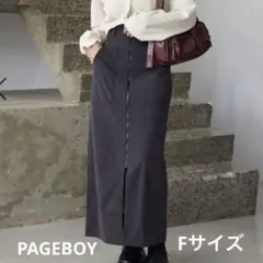 PAGEBOY ページボーイ コルセットコーデュロイスカート チャコールFサイズ