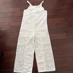 ZARA 刺繍入りホワイトオーバーオール 13-14歳