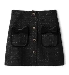 GRL インパン裏地付きツイードリボン台形ミニスカート