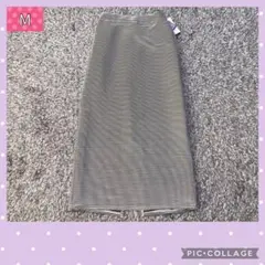 値下げ☆タグ付き未使用品　ボーダー柄 タイトスカート Mサイズ スリット入り