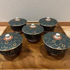 九谷焼⭐青粒鉄仙*全12点セット 九谷焼⭐青粒鉄仙*全12点セット