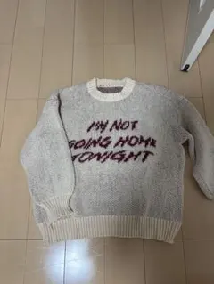 ロゴデザイン ニットセーター アイボリー