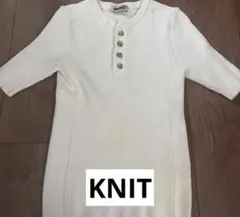 【美品】KNIT rib henry neck OFF WHITEのサムネイル