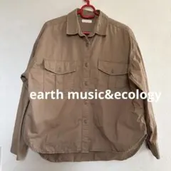 ▽earth music&ecology　長袖　シャツ　XL　ベージュ　綿