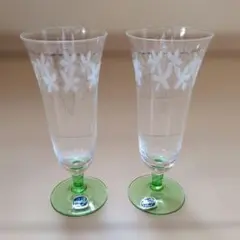 ボヘミアガラス　LEAD CRYSTA & KALI GLASS　ペアグラス