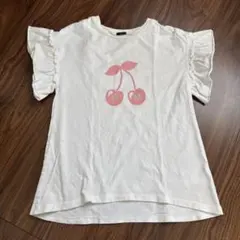 キッズ petit main さくらんぼ フリル Tシャツ 130cmのサムネイル