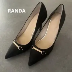 RANDAブラック スエード ポインテッドトゥ ハイヒールのサムネイル