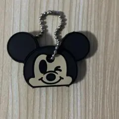 ミッキーマウス シリコンキーホルダー 黒