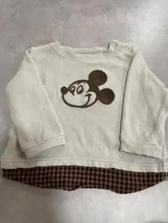 petit main ミッキーマウス 長袖カットソー 80cm